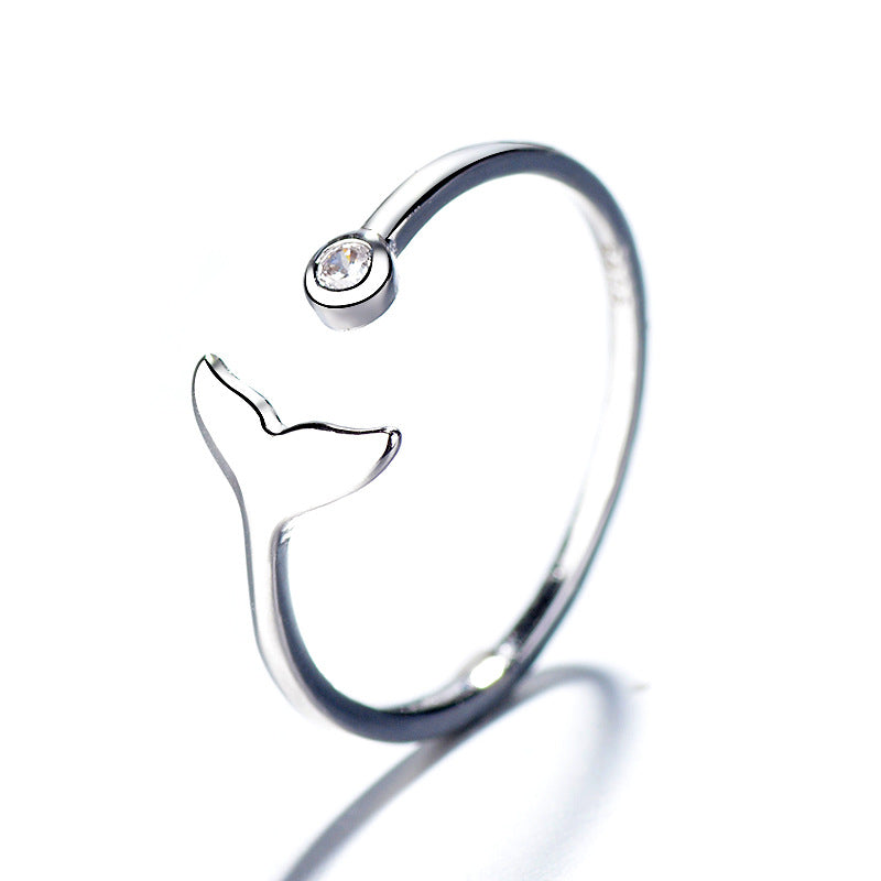 Mermaid Tail Open Fishtail Female Dolphin Rings