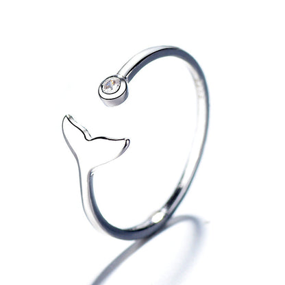 Mermaid Tail Open Fishtail Female Dolphin Rings