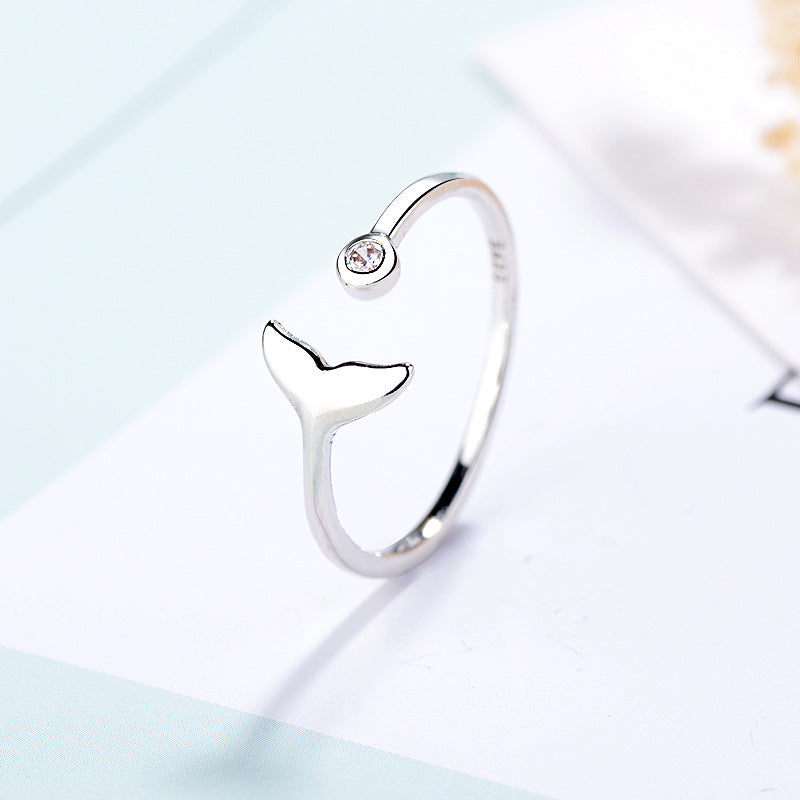 Mermaid Tail Open Fishtail Female Dolphin Rings