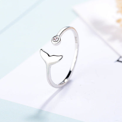 Mermaid Tail Open Fishtail Female Dolphin Rings