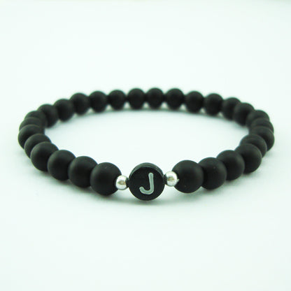 Style Free Match Letter Frosted Imitation Black Bracelets