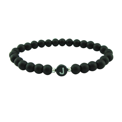 Style Free Match Letter Frosted Imitation Black Bracelets