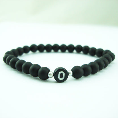 Style Free Match Letter Frosted Imitation Black Bracelets