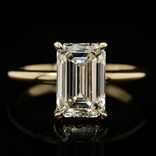 6Ct Baguette Cut White Sapphire Engagement Ring-Miusejewelry