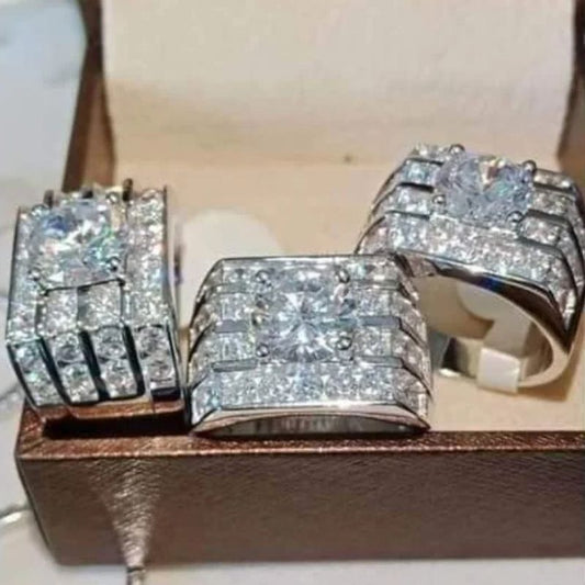 8Ct Round Cut White Sapphire Silver Wedding Ring-Miusejewelry