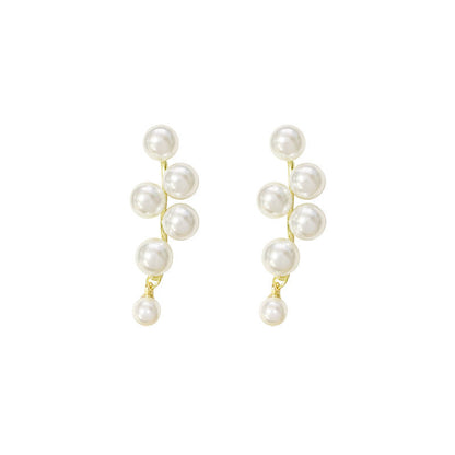 Pearl Female Niche High-grade Long Eardrops Earrings