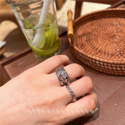 Luxury Temperament High-grade Zircon Niche Design Fashion Rings