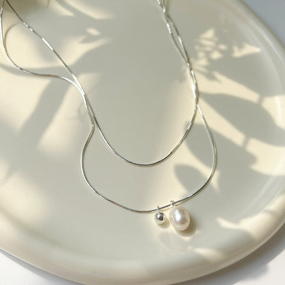 Women's Bones Chain Freshwater Pearl Simple High-grade Necklaces