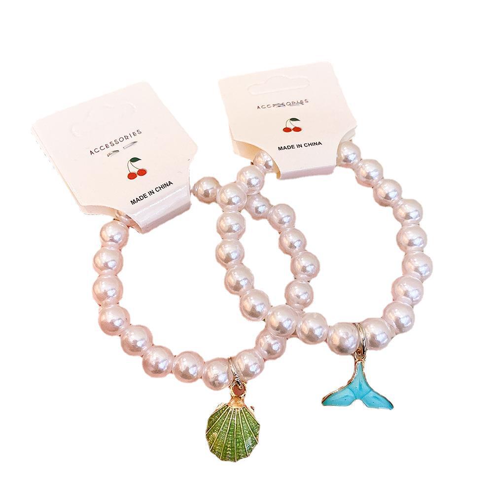 Children's Cartoon Pearl Princess Ocean Style Alloy Bracelets