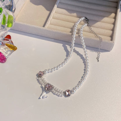 Sweet Cool Style Pearl Zircon Rabbit Necklaces