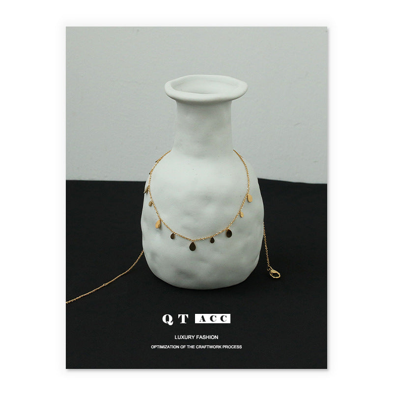 Women's Real Gold Korean Style Simple Fashion Temperamental Necklaces