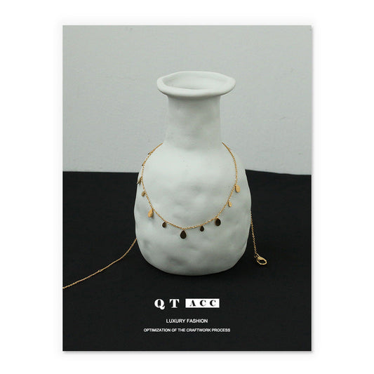 Women's Real Gold Korean Style Simple Fashion Temperamental Necklaces