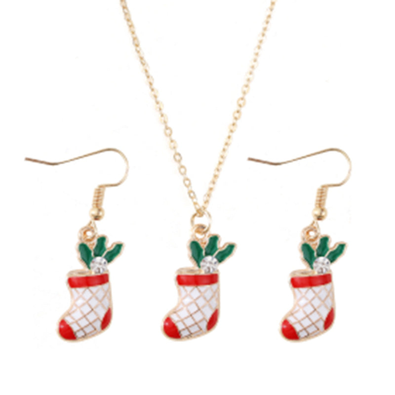 Fashion Christmas Holiday Simple Trend Santa Claus And Necklaces