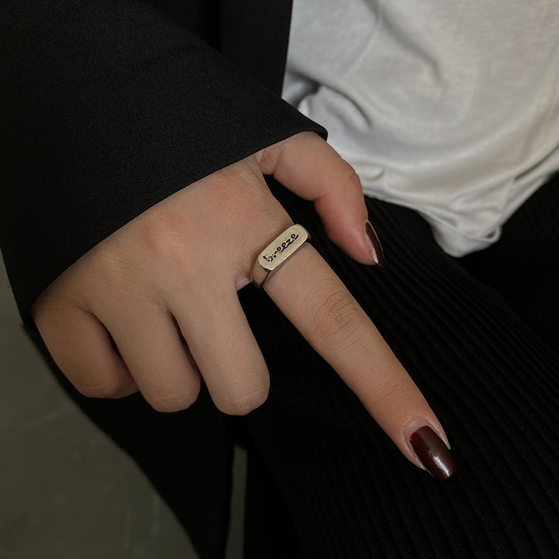 Vintage Thai Sier Letters Adjustable Opening Rings