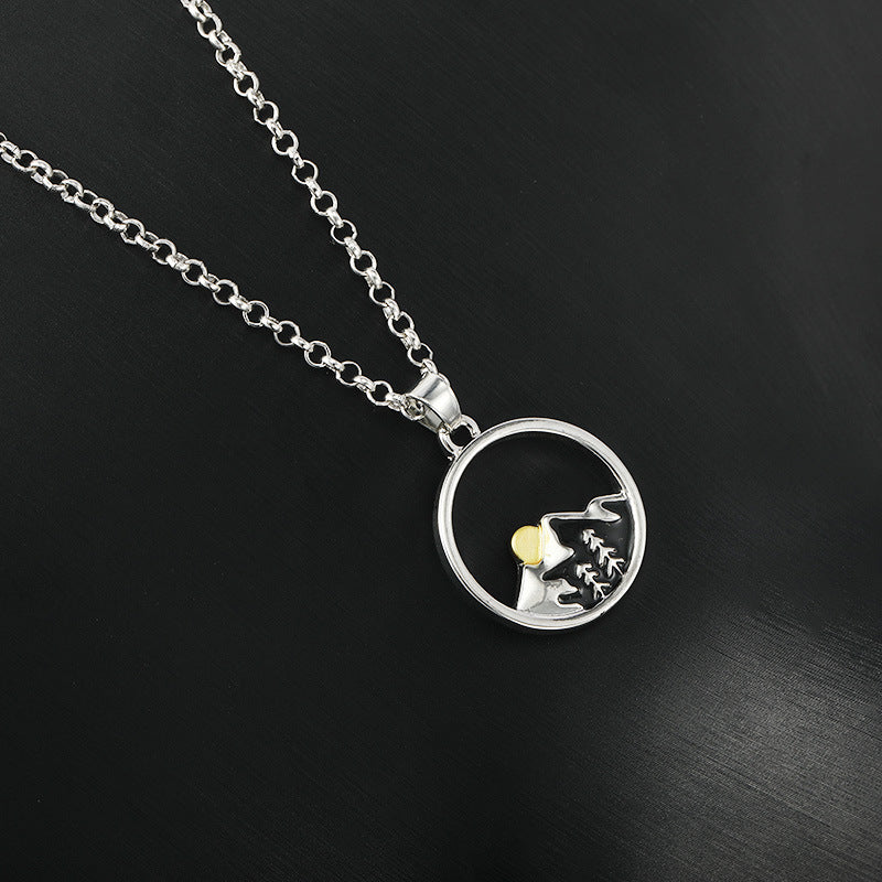 Fashion Sunrise Pendant Simple Sunset Alloy Necklaces