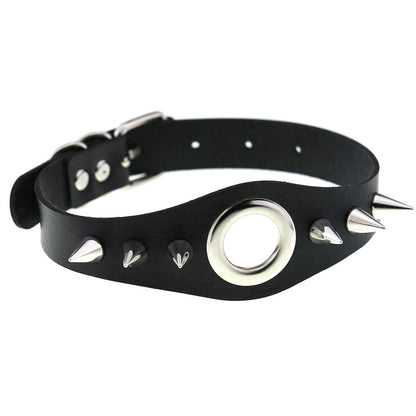Punk Goth Leather Rivet Pointed Nail Personality Necklaces