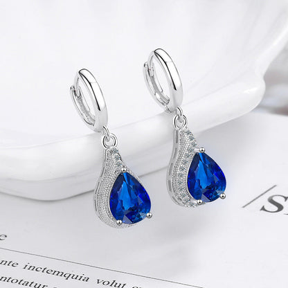 Women's Fresh Zircon Water Drop Simple Graceful Earrings