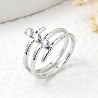 Steel Ornament Korean Style Personalized Three Rings