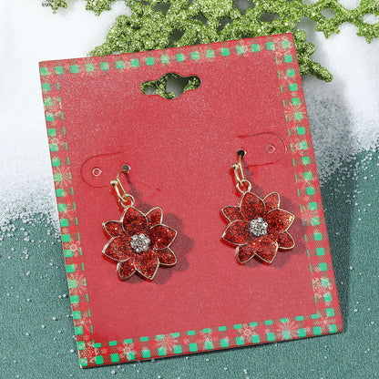 Cute Fashion Alloy Dripping Elk Snowflake Ear Earrings