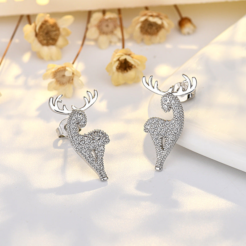 Women's Sier Plated Christmas Trendy Temperament Wild Earrings