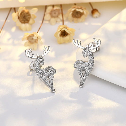 Women's Sier Plated Christmas Trendy Temperament Wild Earrings