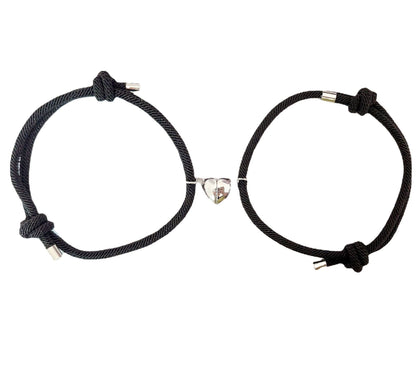 And White Heart-shaped Magnetic Braided Rope Couple Girlfriends Bracelets