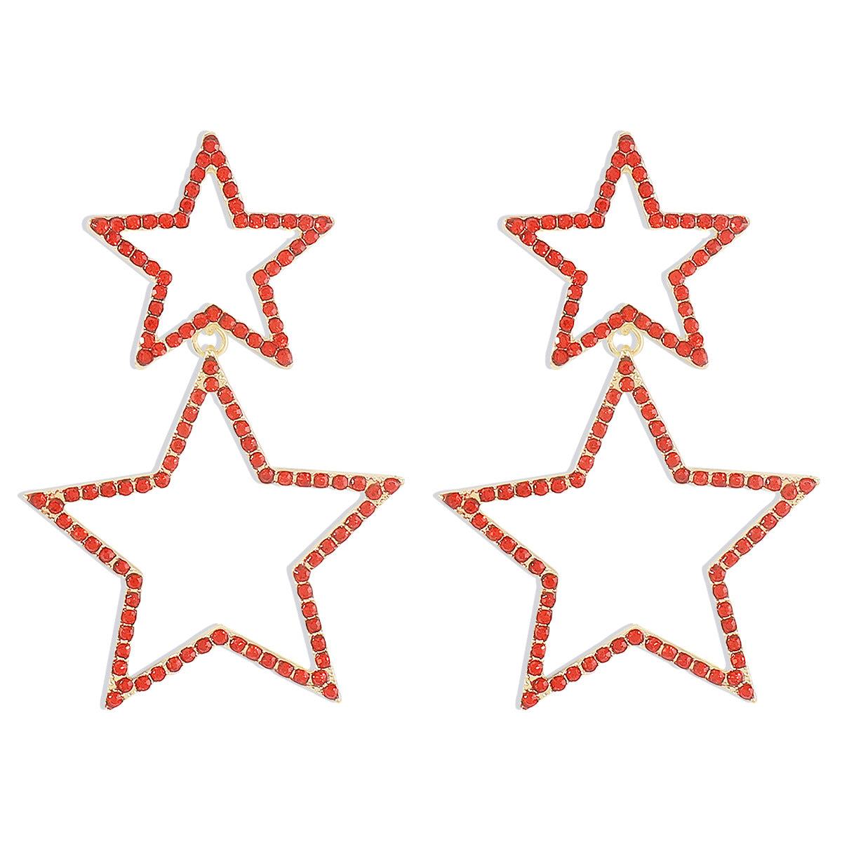 Women's Sexy Group Style Fashion Rhinestone Five-pointed Earrings