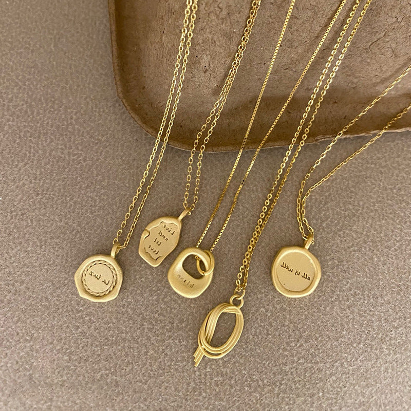 Irregular Matte Metal Pendant Female Niche Retro Personality All Necklaces