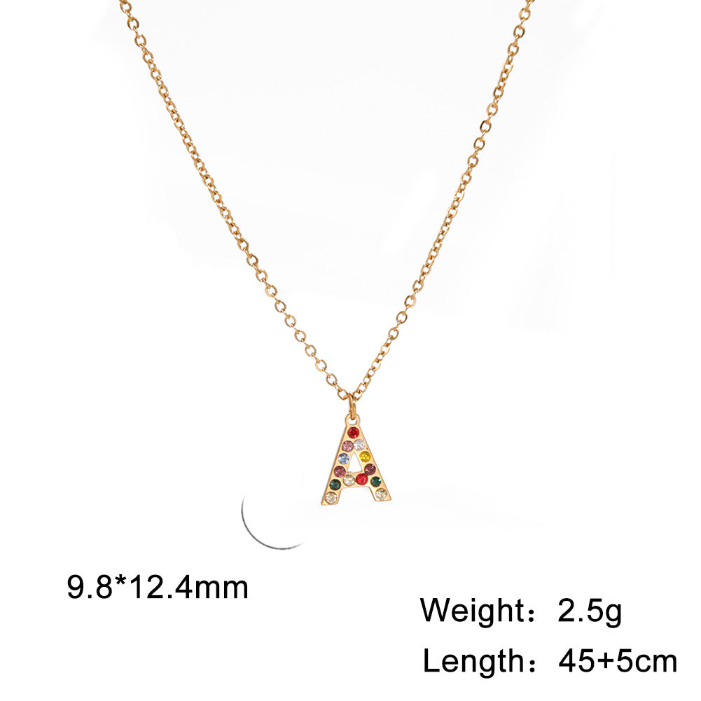 Titanium Steel Light Luxury And Simplicity Colorful Necklaces