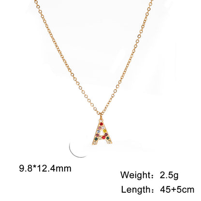 Titanium Steel Light Luxury And Simplicity Colorful Necklaces