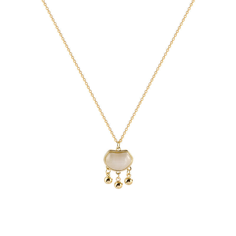 Women's Minority Opal Longevity Lock Titanium Steel Necklaces