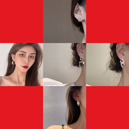 Women's Ear Geometric Bow Eardrops Graceful Full Earrings