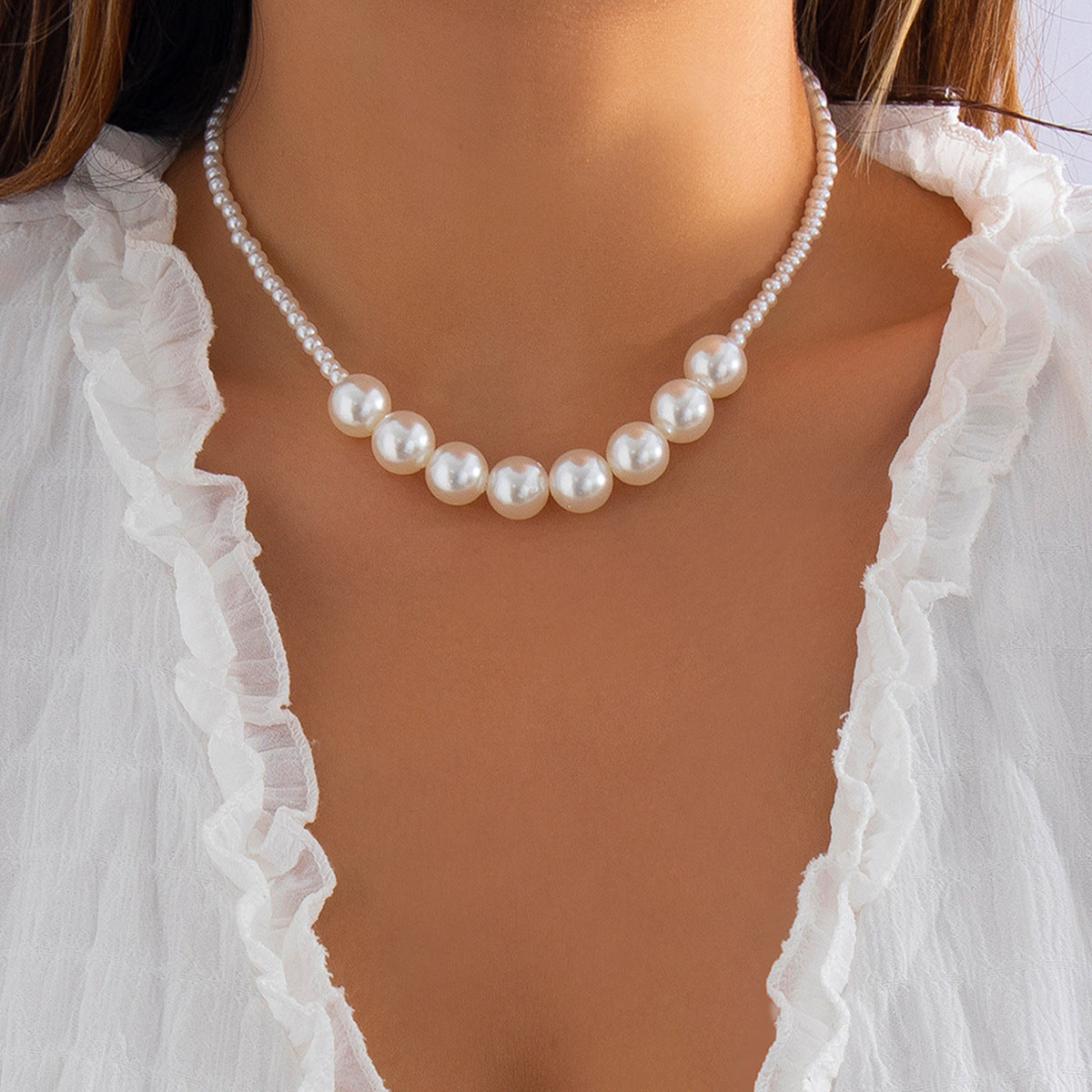 Imitation Pearl Stitching Simple Female Creative And Necklaces