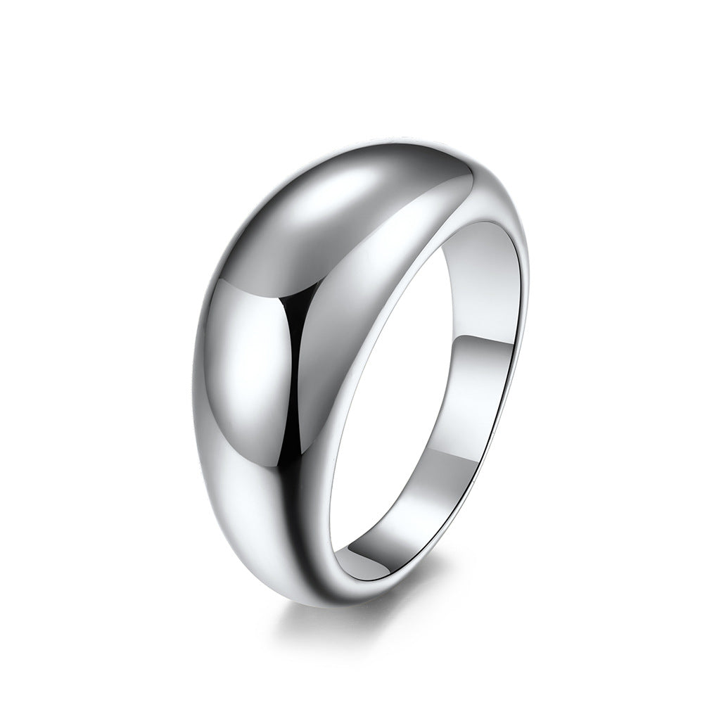 Women's & Men's & Glossy Trendy And Neutral Titanium Rings