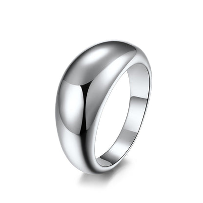 Women's & Men's & Glossy Trendy And Neutral Titanium Rings