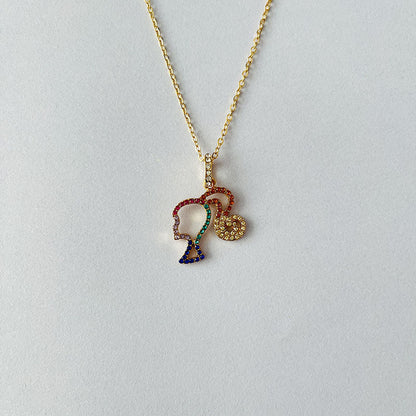 And Light Luxury Peach Heart Tail Hanging Necklaces