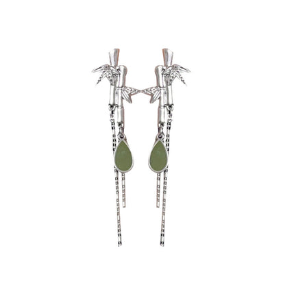 National Fashion Bamboo Temperament Long Fringe Earrings
