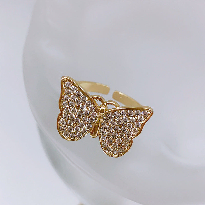 Diamond Love Heart Bow Tie Geometric Rings