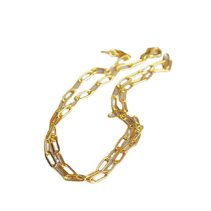 Cool Style Simple Golden Chain Fashionable Folding Belt Copper Necklaces