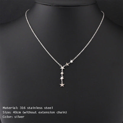 And Moon Pendant Clavicle Chain Stainless Necklaces