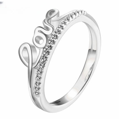 Women's Letter Fashion Inlaid Zircon Lot Rings