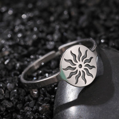 Cute Night Glow Ornament Fashion Geometric Stainless Steel Rings