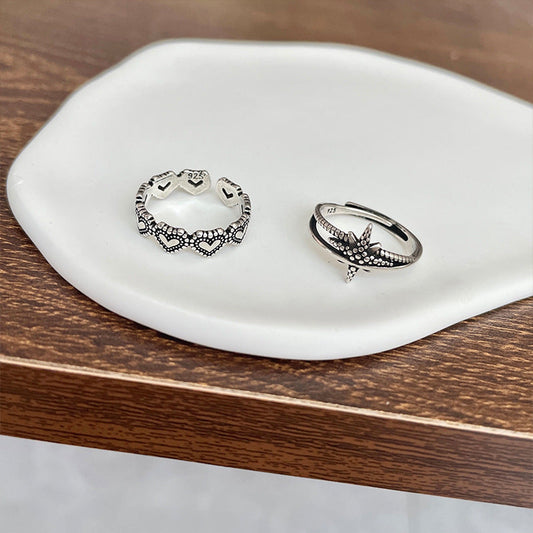 Women's Cool Thai Eight Awn Star Pure Design Rings