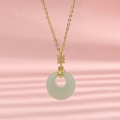 Vintage White Chalcedony Pendant National Fashion Ethnic Style Necklaces