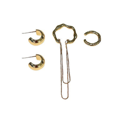 Women's Design Metal Chain Tassel Ear Clip Earrings