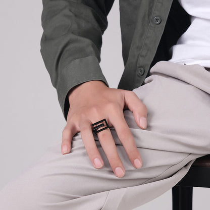 Style Simple E-shaped Open Stainless Steel Titanium Plated Bracelets