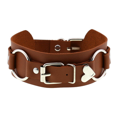 Punk Leather Heart Love Personalized Belt Necklaces