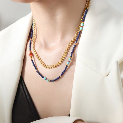 Women's Affordable Luxury Colored Natural Stone Handmade Necklaces