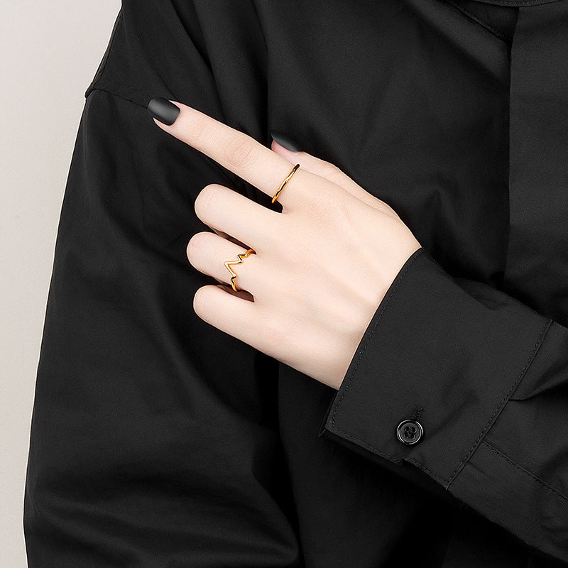 Women's Sculptural Feel Glossy For Minimalist Style Rings