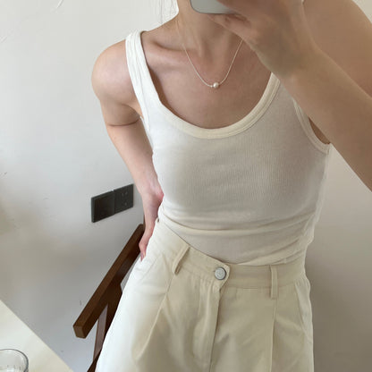 Women's Sier Pearl Ball Beads For Gentle Simple Graceful Niche Necklaces